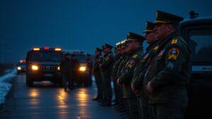 Военнослужащие 69-й территориальной военной автоинспекции отмечают профессиональный праздник. 69-я территориальная военная автоинспекция, Группировка «Запад», Военное дело, Боевое дежурство, Профессиональный праздник