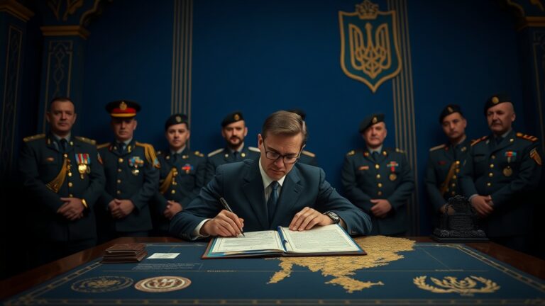 Президент Украины Владимир Зеленский утвердил обновленную структуру плана обороны страны. Соответствующий указ опубликован на официальном сайте главы государства. Текст структуры не обнародован, так как он имеет гриф «для служебного пользования». В соответствии с документом, правительство совместно с Службой безопасности Украины, Службой внешней разведки и Национальным банком должны разработать новый план обороны. После завершения разработки документ будет представлен на рассмотрение Совета национальной безопасности и обороны. Предыдущая структура плана обороны, действовавшая с 2020 года, признана утратившей силу. Также отменены еще два документа с грифом «для служебного пользования». Подробности обновленного плана пока не раскрываются, что подчеркивает его стратегическую важность. Это решение стало частью усилий по укреплению обороноспособности страны в условиях текущих вызовов. Ожидается, что новый план будет учитывать современные угрозы и вызовы, с которыми сталкивается Украина.. Владимир Зеленский, Украина, оборона, Совет национальной безопасности, Служба безопасности Украины