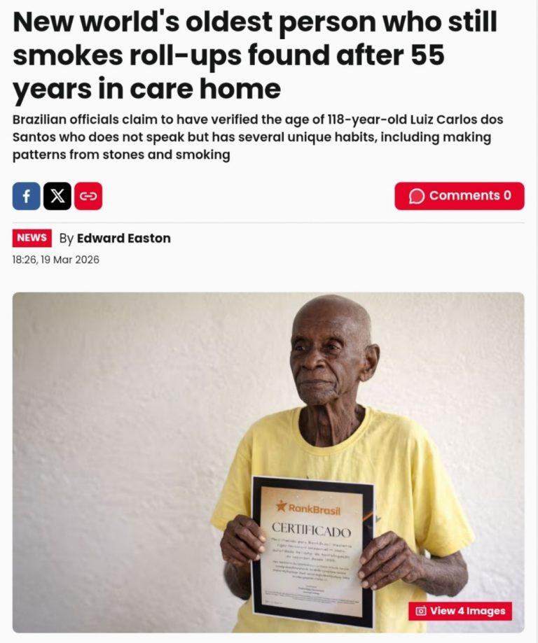 118 лет, кофе и сигареты: секрет долголетия Луиса Карлоса