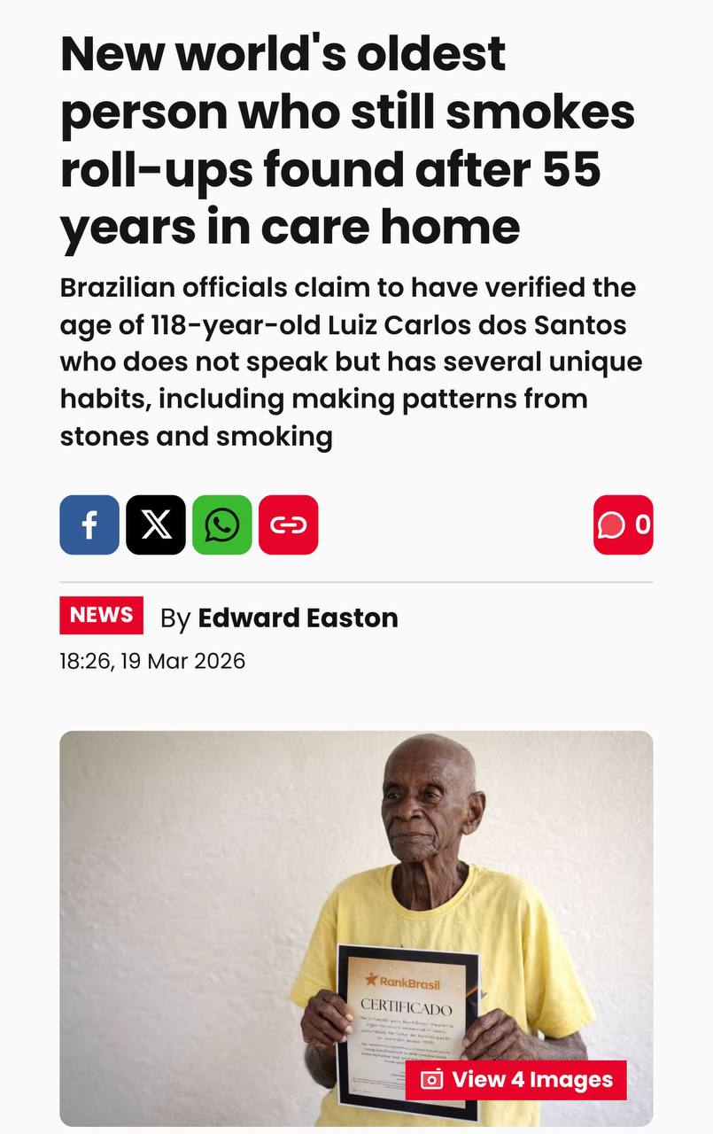 118-летний курильщик раскрыл секрет долголетия