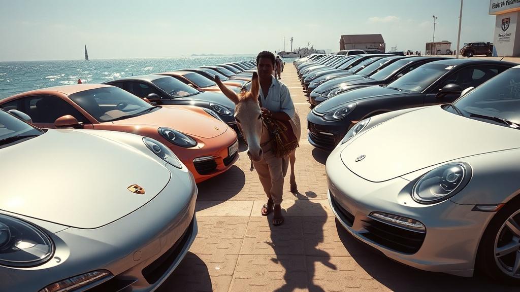 4 тысячи машин премиум-класса застряли на острове Ламу