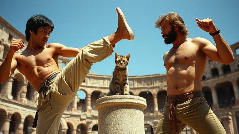 Брюс Ли vs Чак Норрис: легендарная драка и котёнок