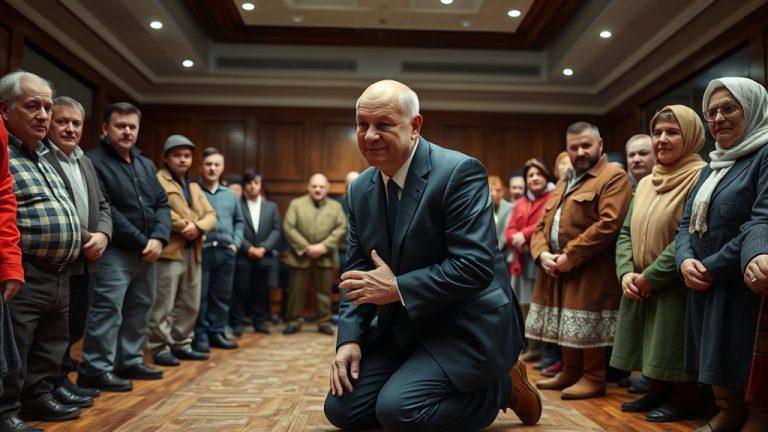 Депутат на коленях: извинения за отъем скота у фермеров