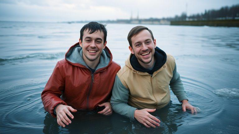 Двое смельчаков в Санкт-Петербурге проплыли на льдине