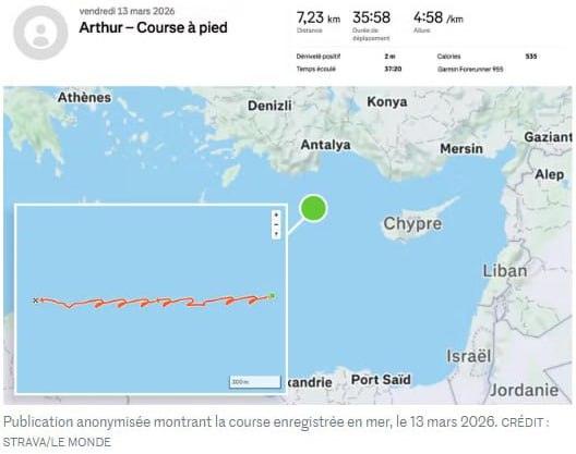 Французский авианосец раскрыт из-за фитнес-приложения