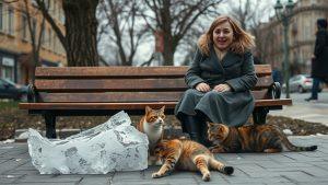 Глыба льда чуть не убила кота в Нижнем Новгороде