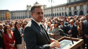 Голубь оставил след на мэре Мадрида во время церемонии