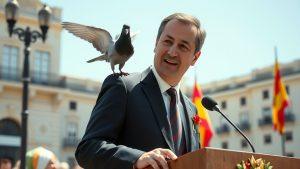Голубь сорвал речь мэра Мадрида: неожиданный инцидент