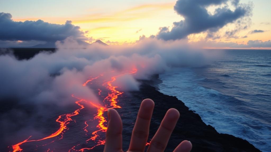 Извержение вулкана Питон-де-ла-Фурнез: лава достигла океана