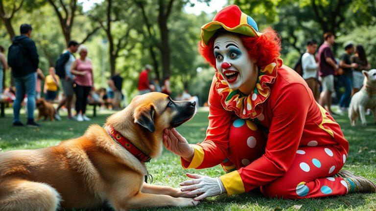 Клоунесса притворилась собакой и получила урок