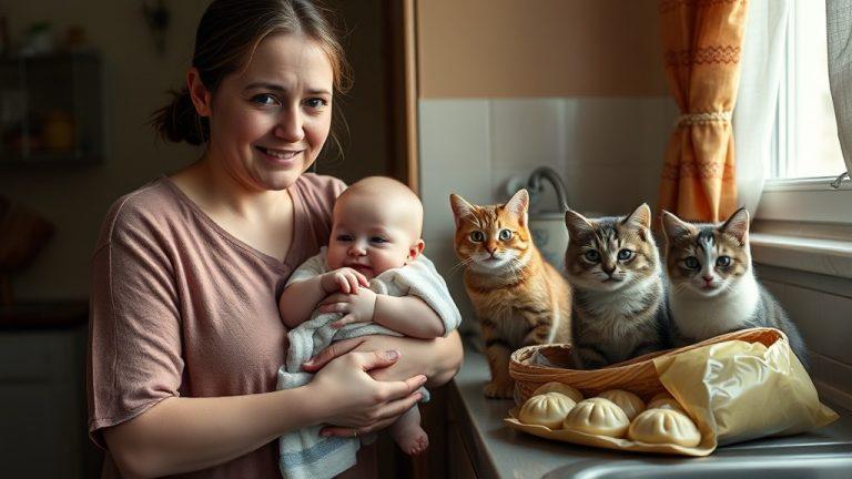 Коты против материнства: эпичная битва в доме россиянки