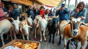 Козы устроили гастрономический рейд на фуд-корте в Химках