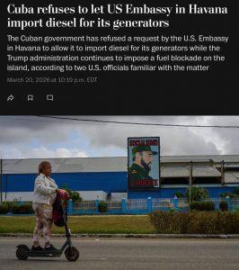 Куба отказала США в дизтопливе: новый виток конфликта
