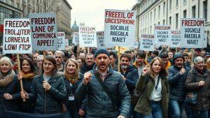 Митинги в России: народ вышел против запрета мессенджеров