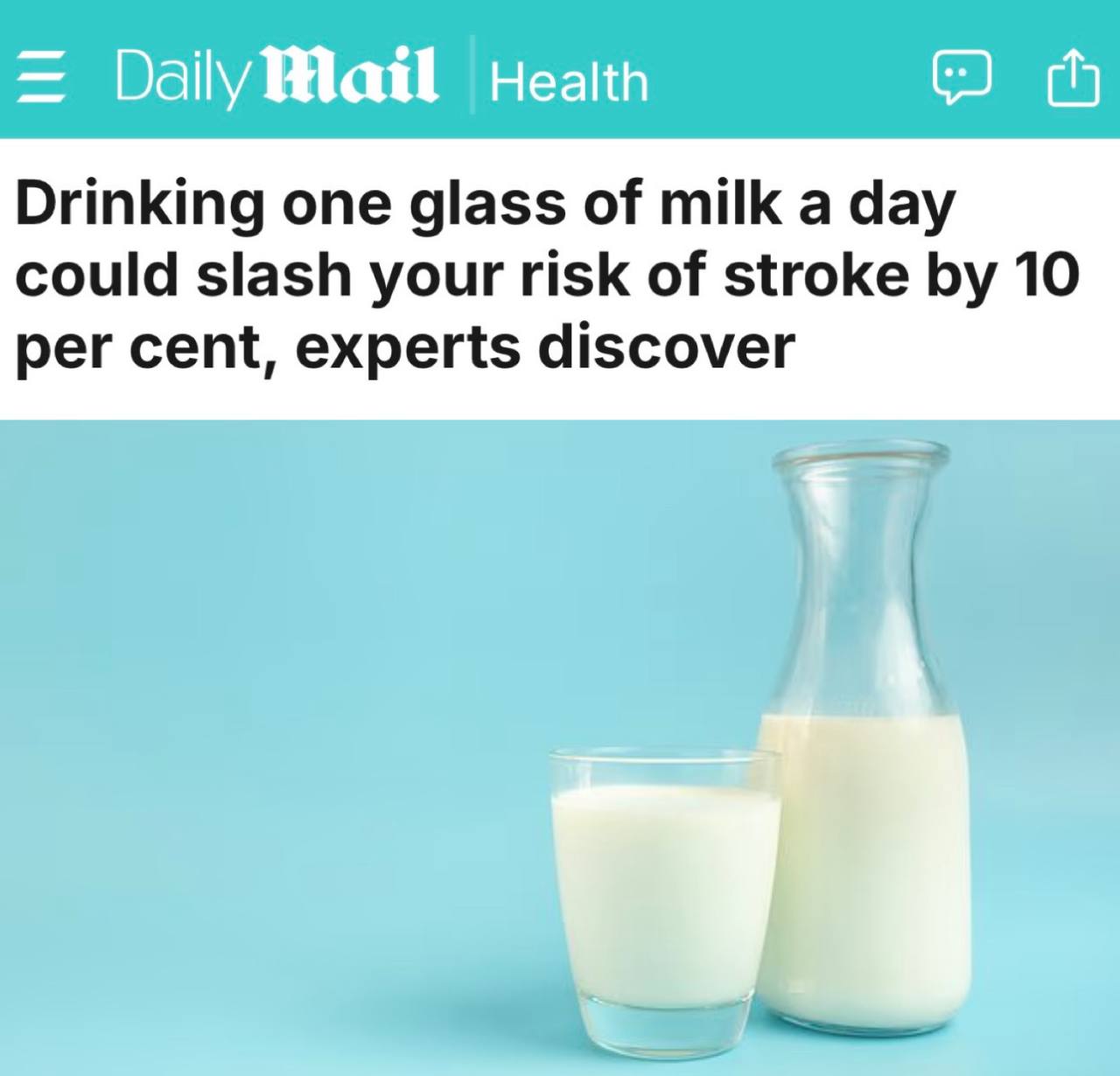 Молоко снижает риск инсульта на 10% — научное открытие