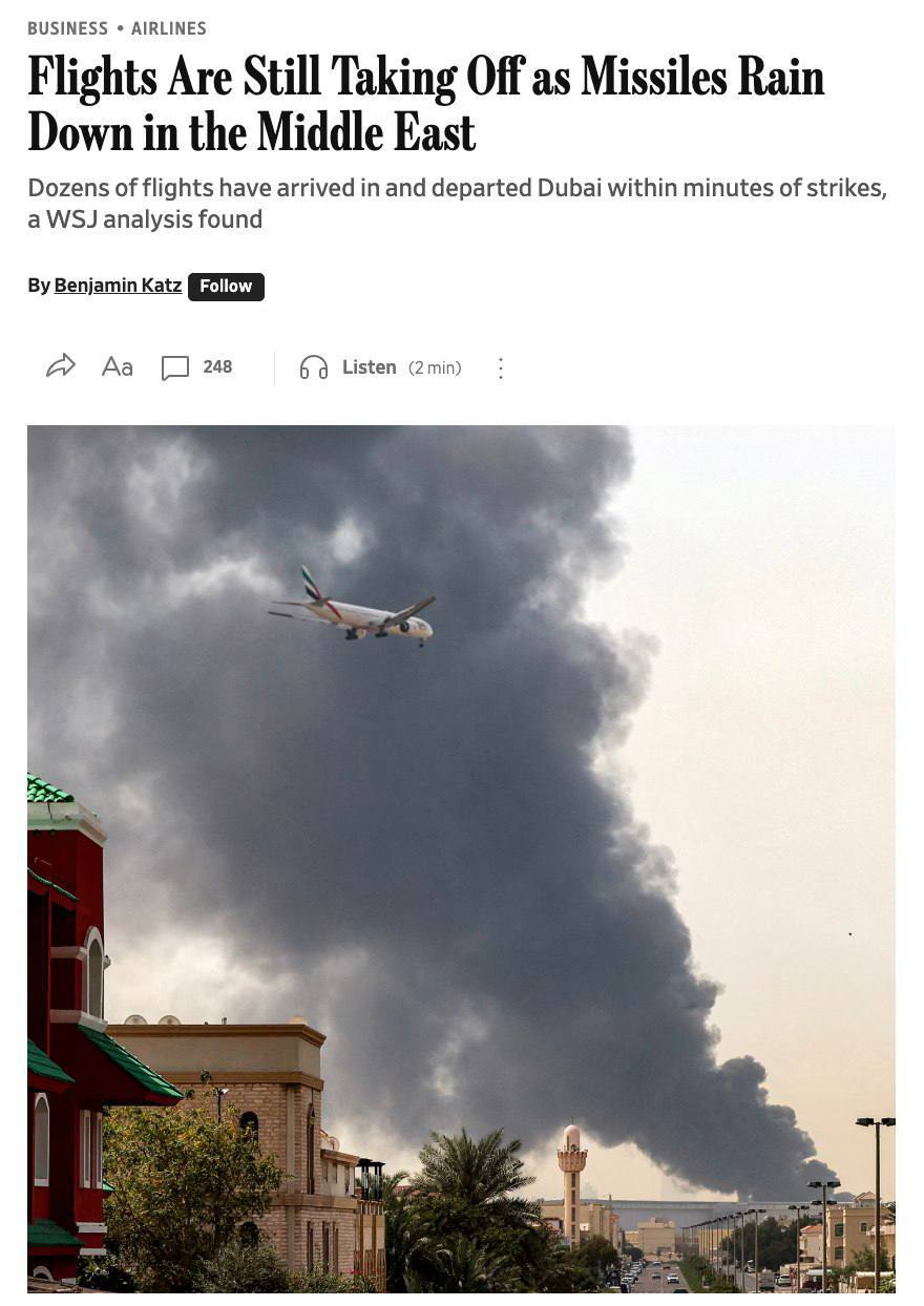 Повреждение самолётов в Дубае: Emirates и Saudia под ударом