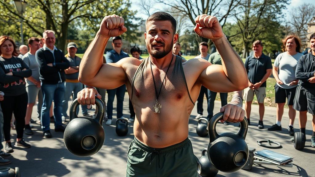 Рэп-качок Руслан: тренировки с Библией и гирями