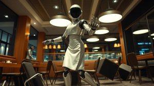 Робот-официант устроил танцы и разрушил ресторан