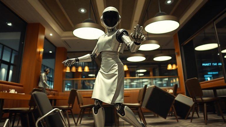 Робот-официант устроил танцы и разрушил ресторан