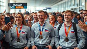 Российские паралимпийцы вернулись с медалями и гимном