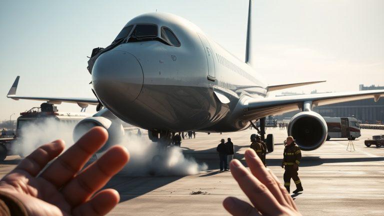 Самолёт столкнулся с пожарной машиной в Нью-Йорке