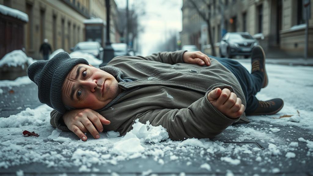 Снежная глыба в Уфе едва не убила мужчину