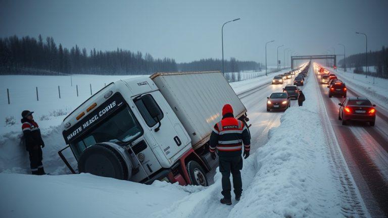 Снежный хаос в Приморье: ДТП, пробки и фура под Уссурийском
