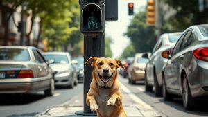 Собака заблокировала движение на светофоре в Турции