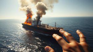 Танкер без экипажа с 900 тоннами топлива горит у Лампедузы