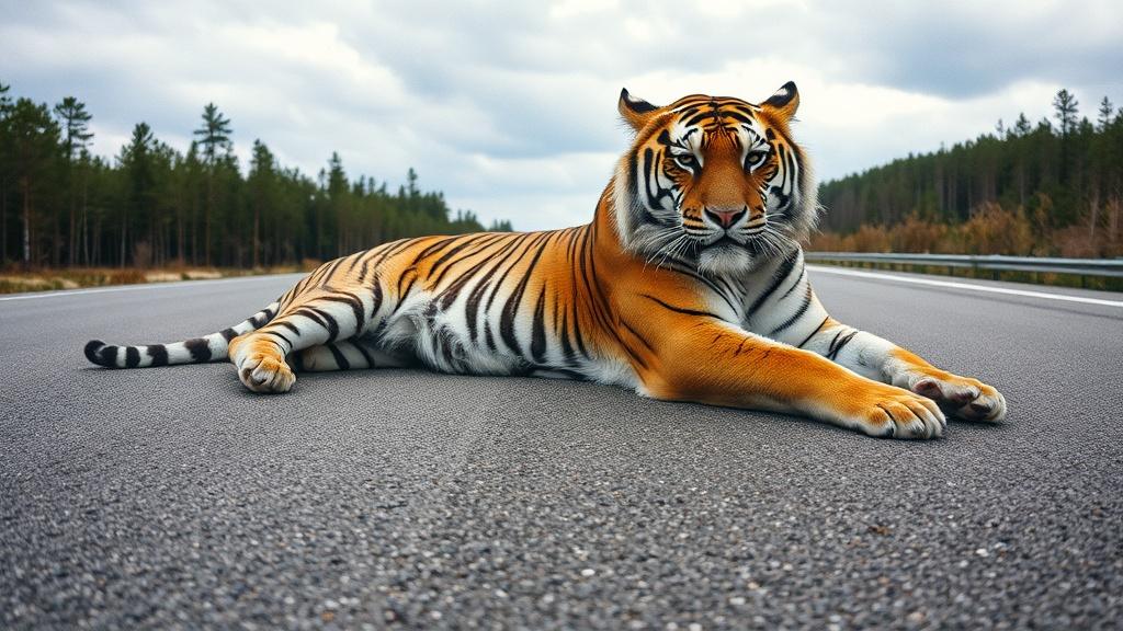 Тигр на трассе в Хабаровском крае: пробка, внушающая трепет