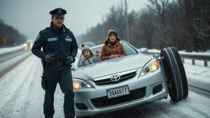 Toyota Platz снесло ураганом на трассе Сибирь