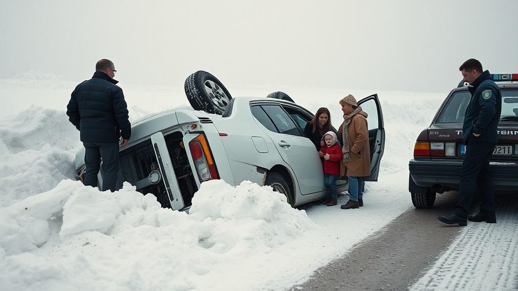 Toyota Platz снесло ураганом на трассе Сибирь