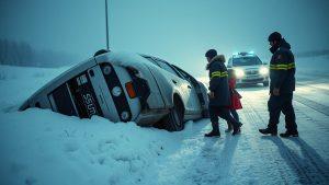 Toyota Platz снесло ураганом на трассе Сибирь