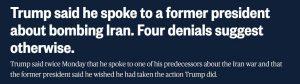 Трамп заявил о сожалениях экс-президента по ударам по Ирану
