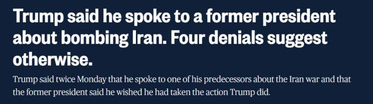 Трамп заявил о сожалениях экс-президента по ударам по Ирану