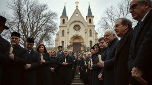 Траурное шествие в Тбилиси памяти патриарха Илии II