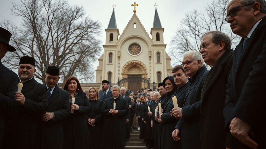 Траурное шествие в Тбилиси памяти патриарха Илии II