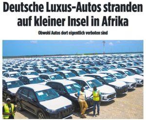 Тысячи немецких авто застряли на острове Ламу