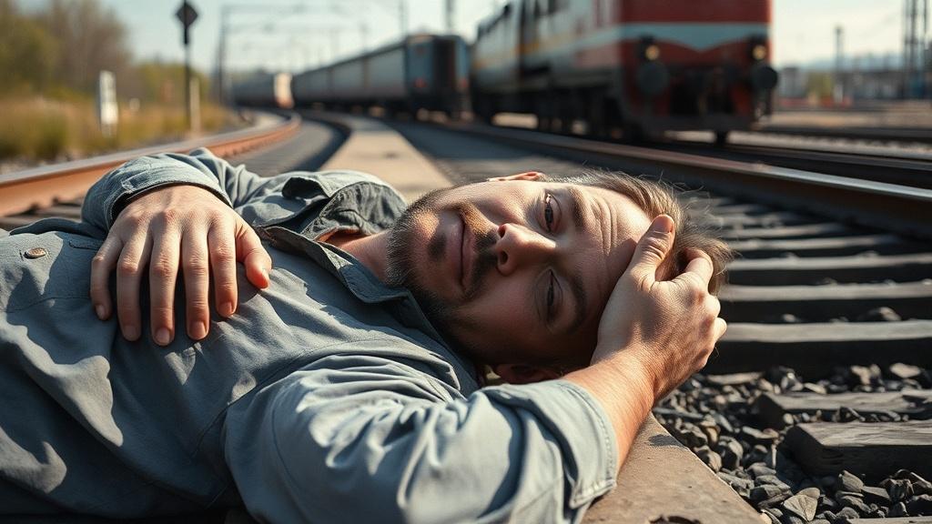 Житель Красноярска едва не погиб под поездом