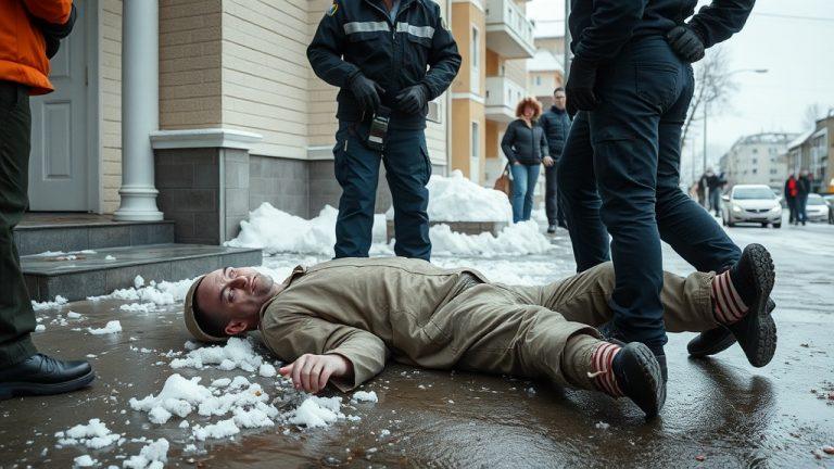 Житель Уфы пострадал от падения глыбы льда с крыши