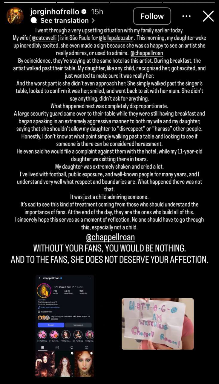 Жоржиньо обвинил Чаппелл Роан в скандале с дочерью