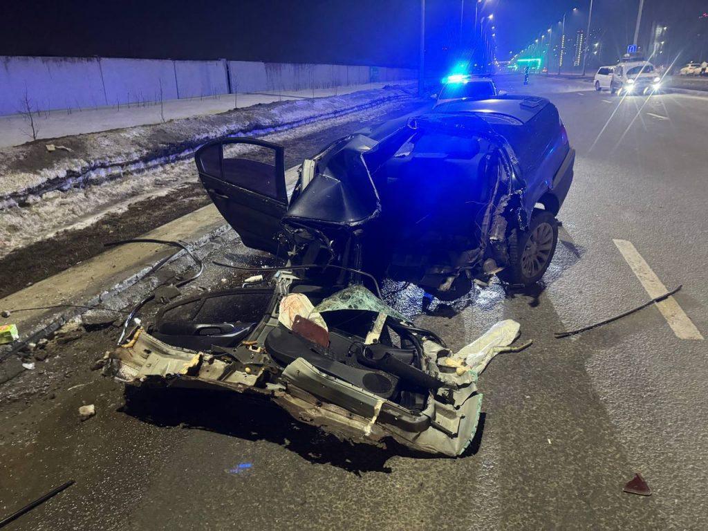 Жуткая авария в Оренбурге: BMW разорвало пополам