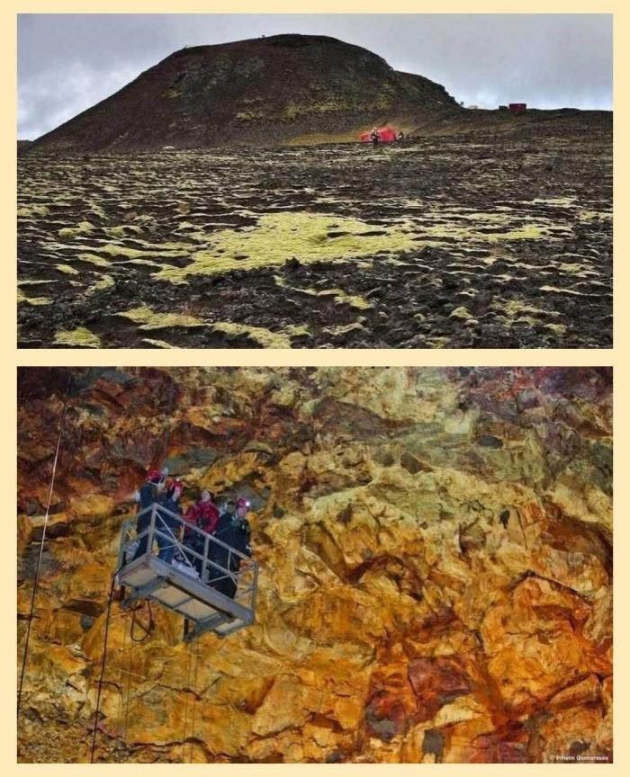 Вулкан Трихнюкайигюр в Исландии открыл спуск в жерло на лифте 🏔️🔥 — вулкан трихнюкайигюр исландия