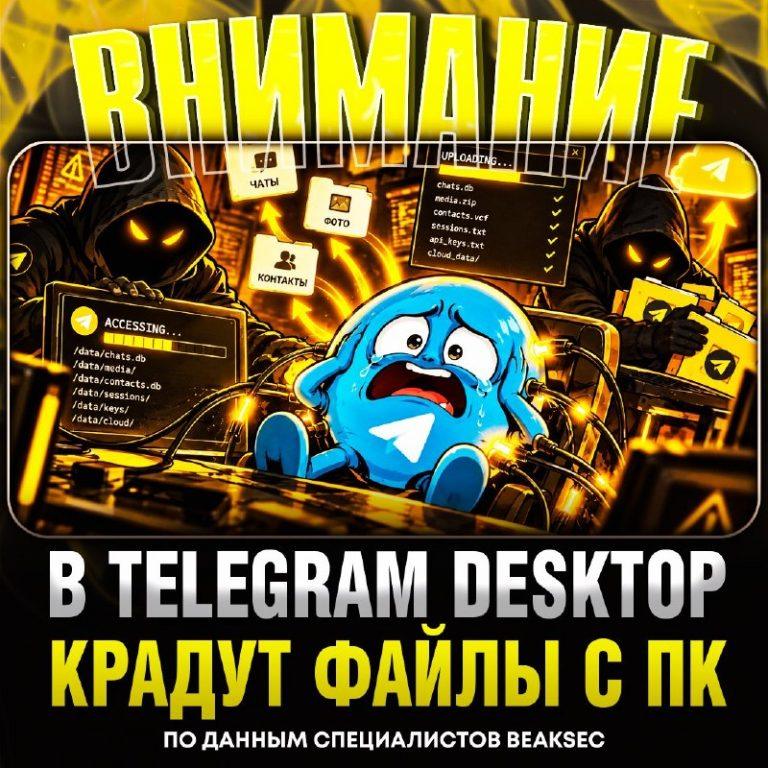 Уязвимость в Telegram Desktop: хакеры крадут файлы с ПК ⚠️💻 — телеграм десктоп взлом
