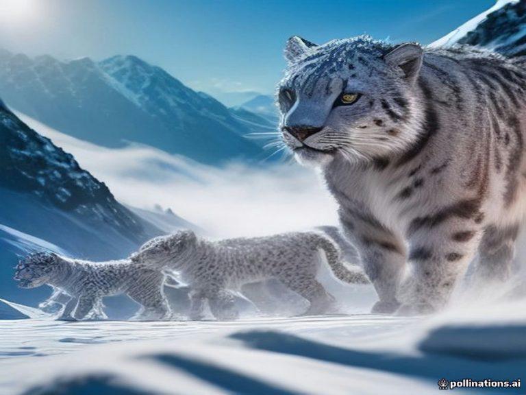 Снежный барс с котятами попал в объектив на Алтае 🐆🏔️ — снежный барс на алтае видео