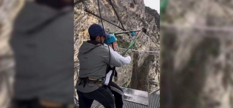 Туристку силой заставили прыгнуть с тарзанки в Дагестане 😱🏔️ — тарзанка дагестан