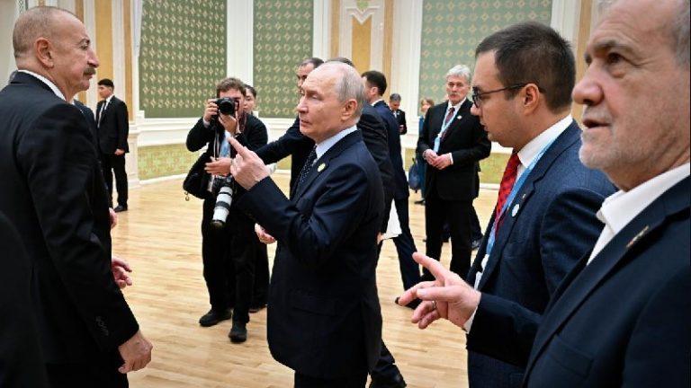 Саммит в Туркмении: встреча Путина Алиева и Пезешкиана 🤝📈 — встреча путина алиева и пезешкиана в туркмении
