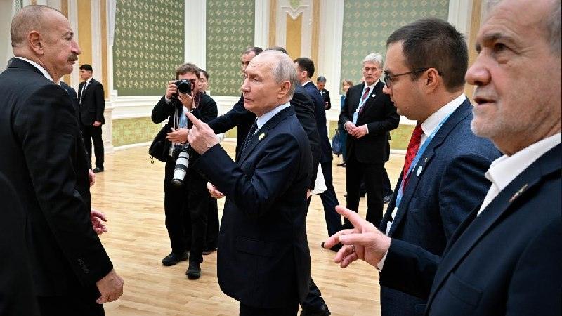 Саммит в Туркмении: встреча Путина Алиева и Пезешкиана 🤝📈 — встреча путина алиева и пезешкиана в туркмении